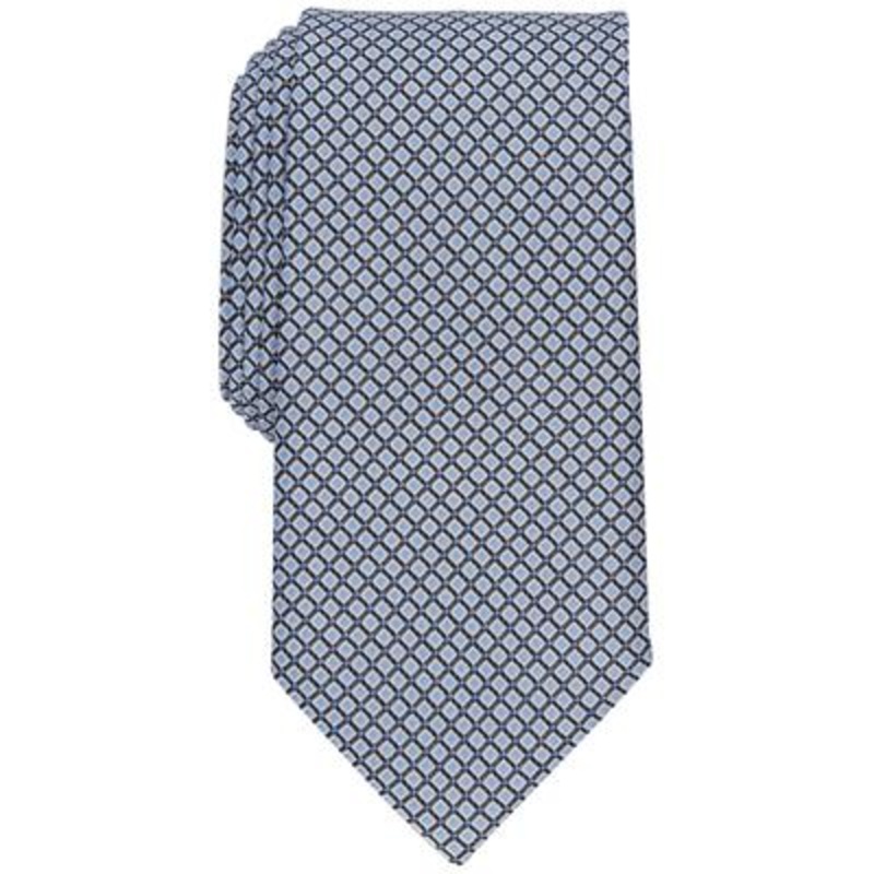 Club Room Men's Classic Necktie Geometric Print Neat Blue Tie