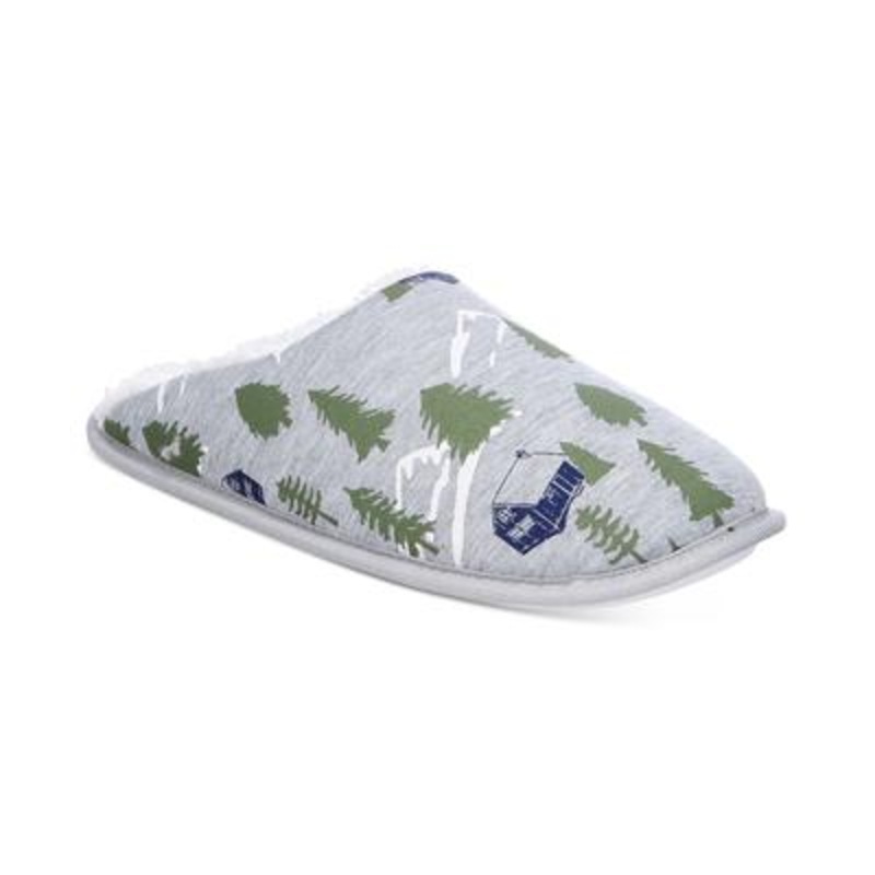 Club Room Men's Forest-Print Slippers Grey Size 10 US