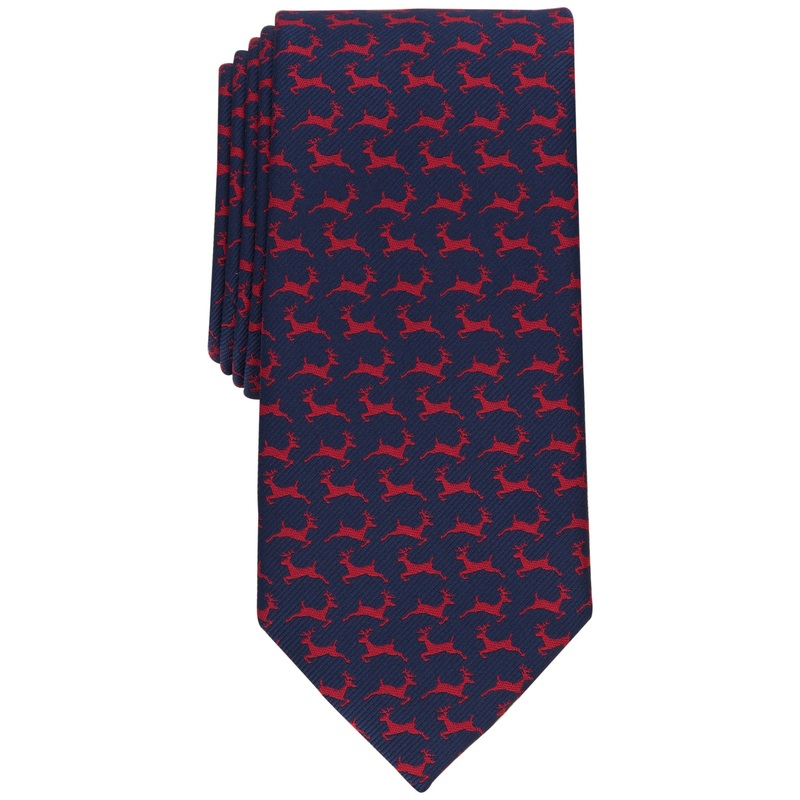 Club Room Men's Necktie Jumping Reindeer Navy Tie Osfa Reg