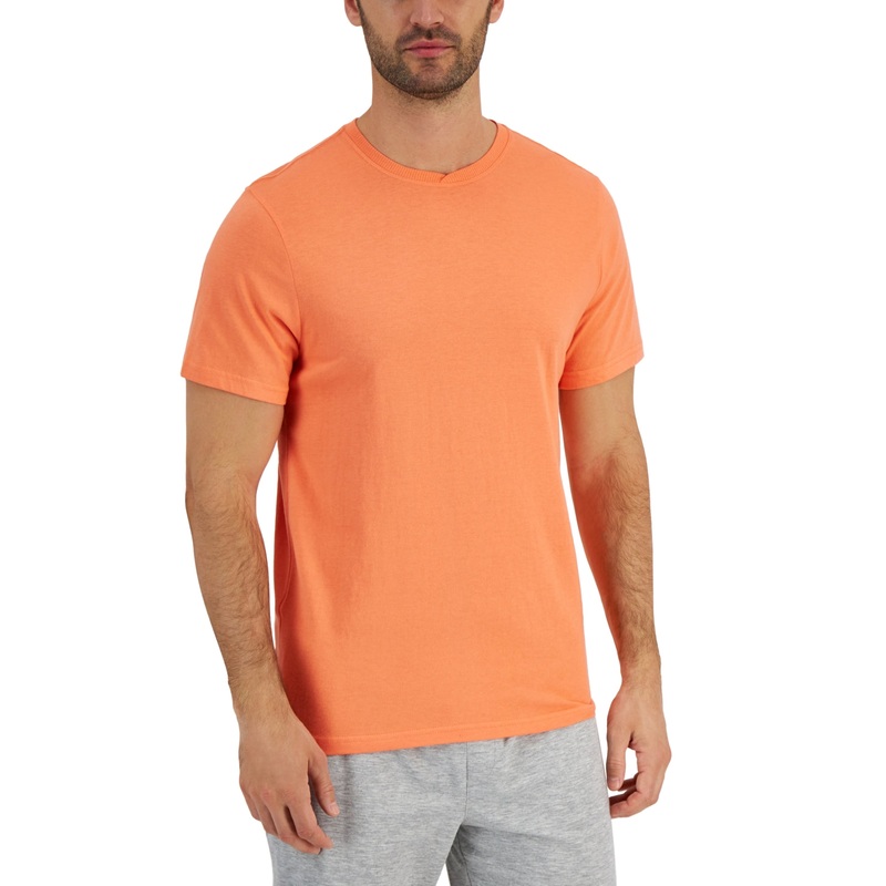 Club Room Mens Short Sleeve Pajama T Shirt Peach Orange Echo Large