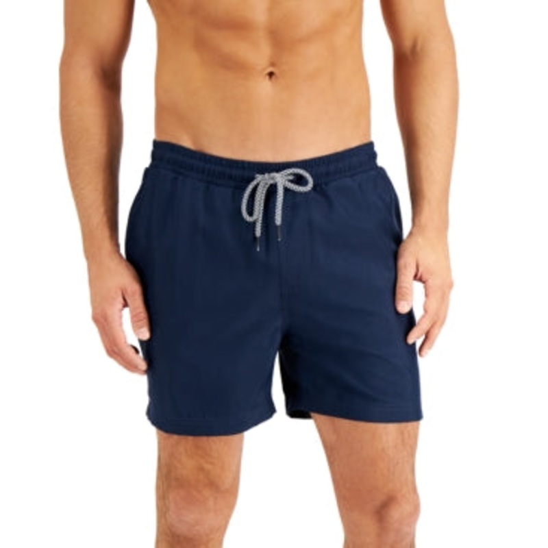 INC INTERNATIONAL CONCEPTS Mens Regular-Fit Solid 5" Swim Trunks Blue XL
