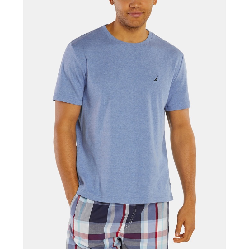 Nautica Men's Pajama T-Shirt Blue Heather Large