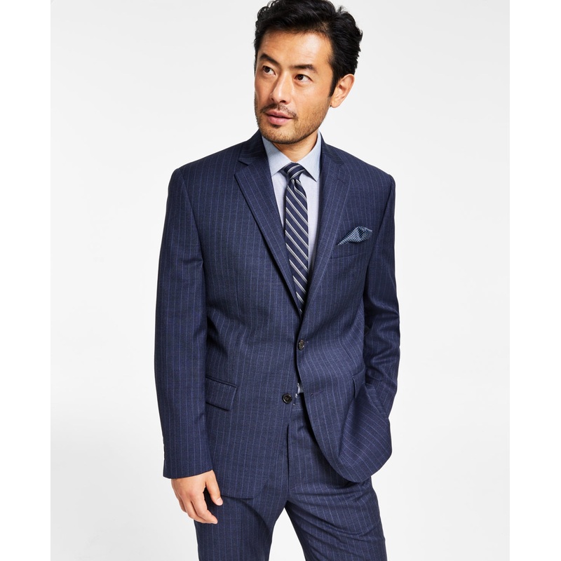Lauren Ralph Lauren Men's Ultra flex Classic Fit Blue Pinstripe Suit Jacket 40R