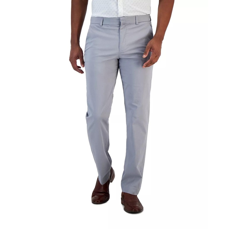 Perry Ellis Portfolio Mens Slim-Fit Dress Pants Light Grey 32 x 32US