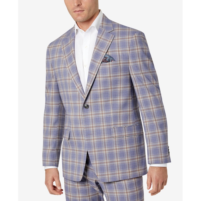 Sean John Classic Fit Patterned Purple Suit Jacket 42S