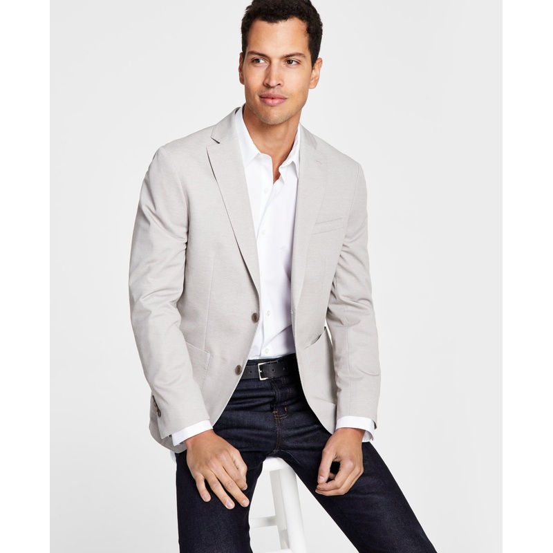 Bar III Men's Slim Fit Two Button Blazer Light Tan 42R