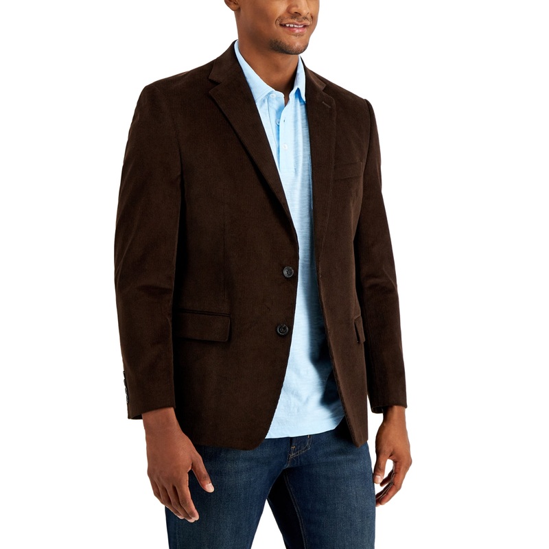 Club Room Mens Corduroy Classic-Fit Sport Coat Brown 38S