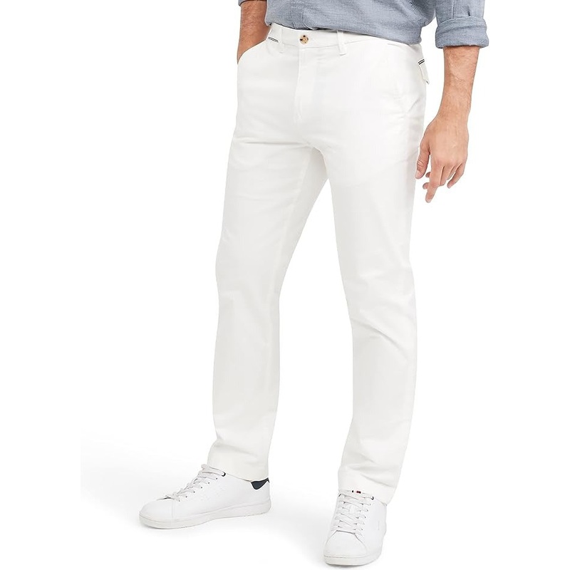 Tommy Hilfiger Men's Global Stripe Chino Pants 40 x 34 White