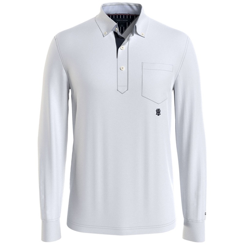 Tommy Hilfiger Men's Josie Long Sleeve Regular Fit Polo Shirt XXL White