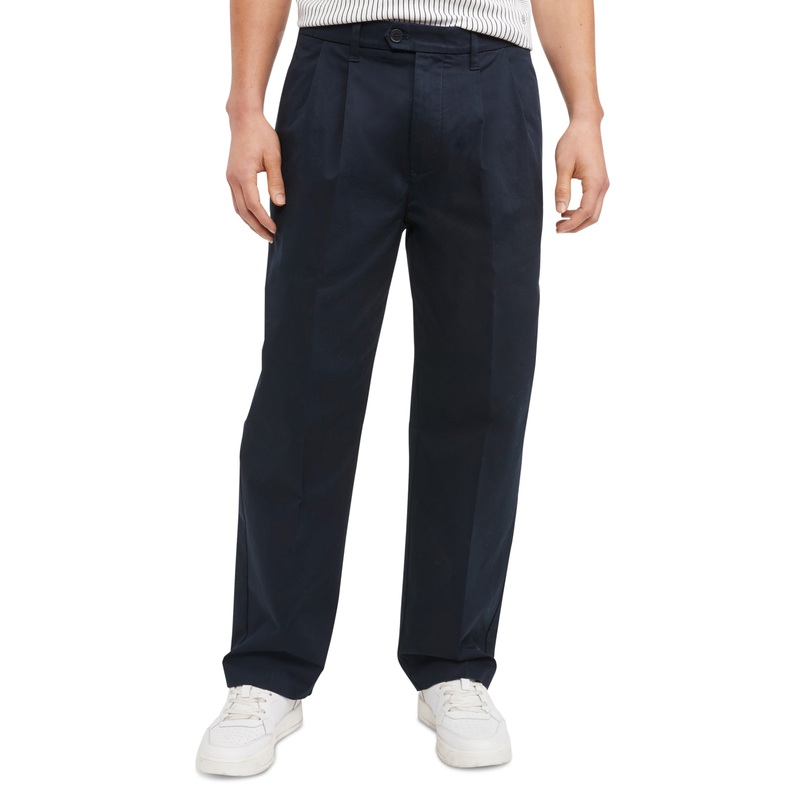 Tommy Hilfiger Mens Double Pleated Twill Khaki Pants Desert Sky Blue 36 x 30