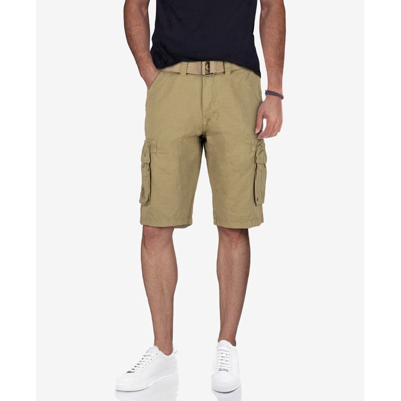 X-Ray Men's Belted Double Pocket Cargo Shorts Khaki 54