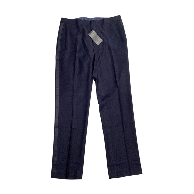 Alfani Mens Slim Fit Diamond Grid Navy Dress Pants 32 x 30