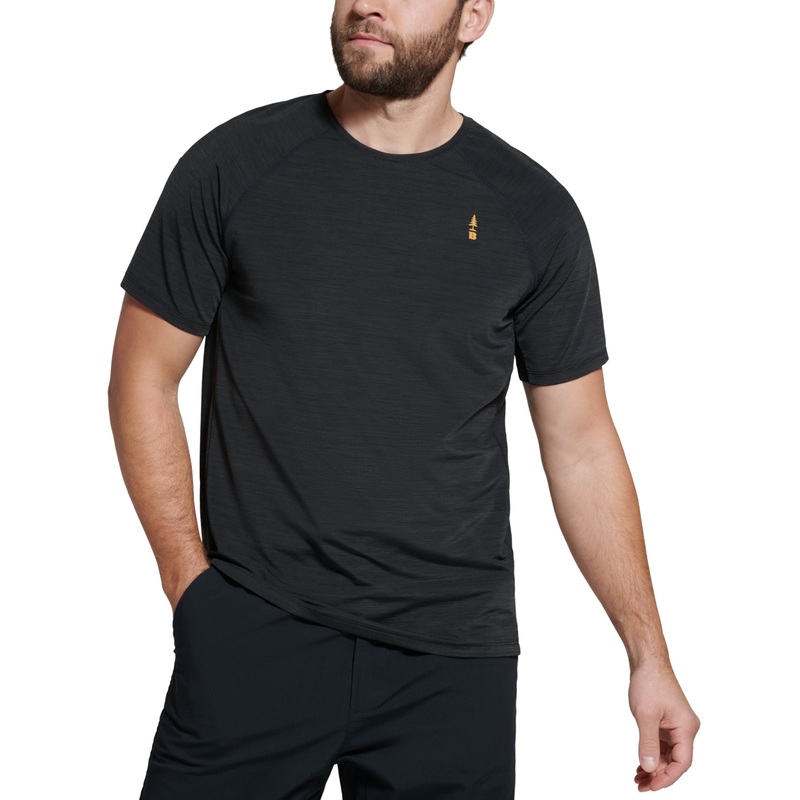 BASS OUTDOOR Men's Path Performance Logo Tee Shirt Black Medium