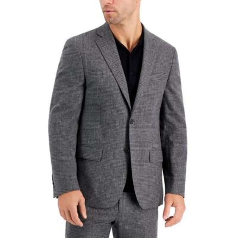 Lauren Ralph Lauren Men's Flannel Classic Fit Suit Jacket Grey Black Plaid 38R