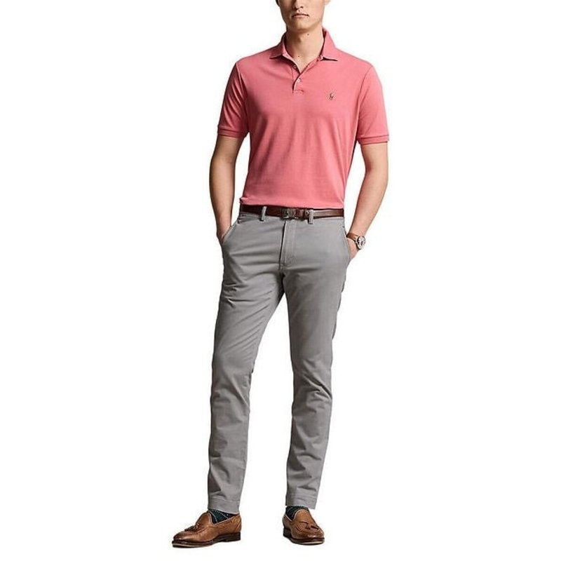 Ralph Lauren Mens Slim Fit Stretch Dobby Polo Chino Pants 34 x 30 Perfect Grey