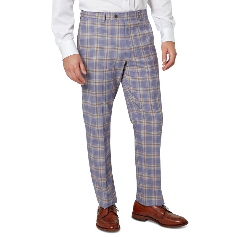 Sean John Mens Classic-Fit Patterned Suit Pants Purple 38 x 34