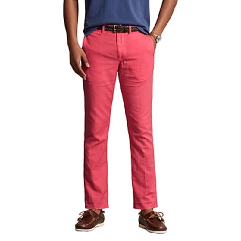 Polo Ralph Lauren Men's Classic Fit Linen Blend Pants Pale Red 40 x 32