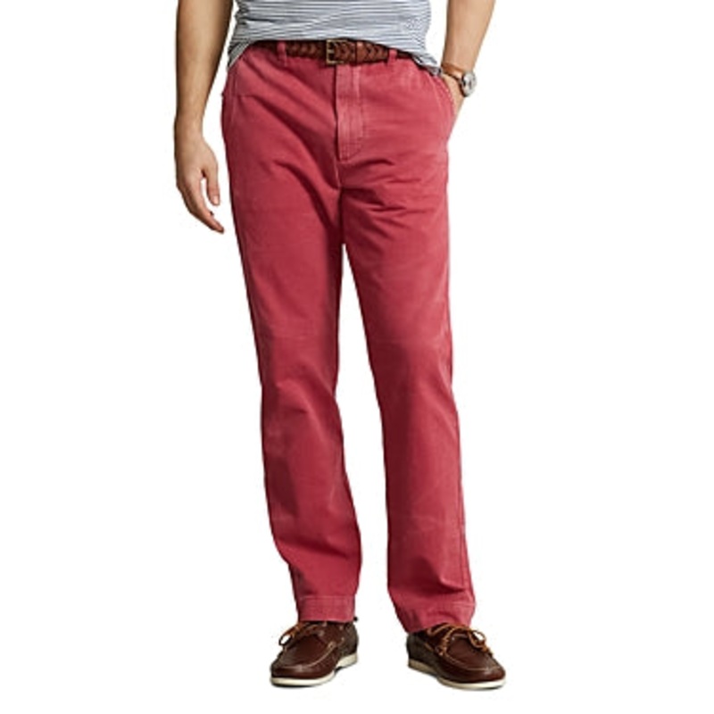 Polo Ralph Lauren Men's Relaxed Fit Dyed Twill Pants Chili Pepper Red 36 x 32