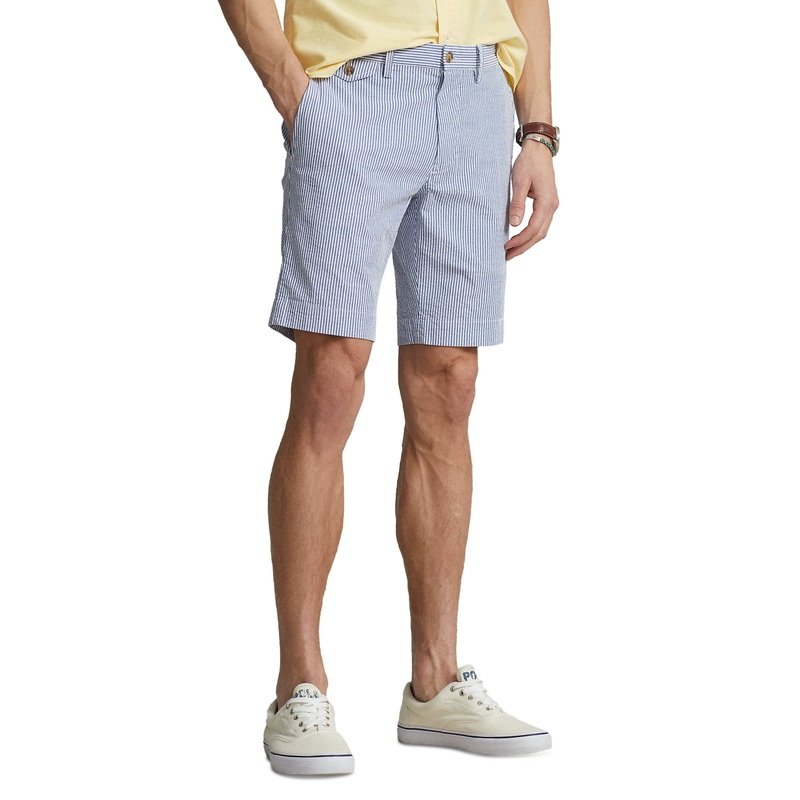 Polo Ralph Lauren Men's  Slim Fit Stretch Blue Seersucker Shorts Size 30