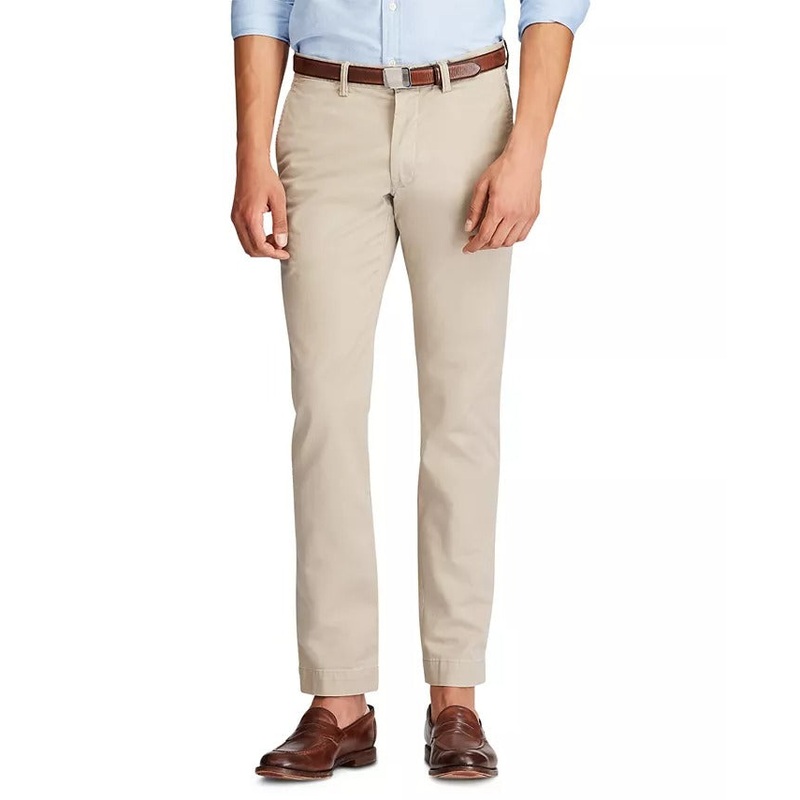 POLO RALPH LAUREN Men's Slim-Fit Stretch Chino Pants 42 x 30 Khaki Tan