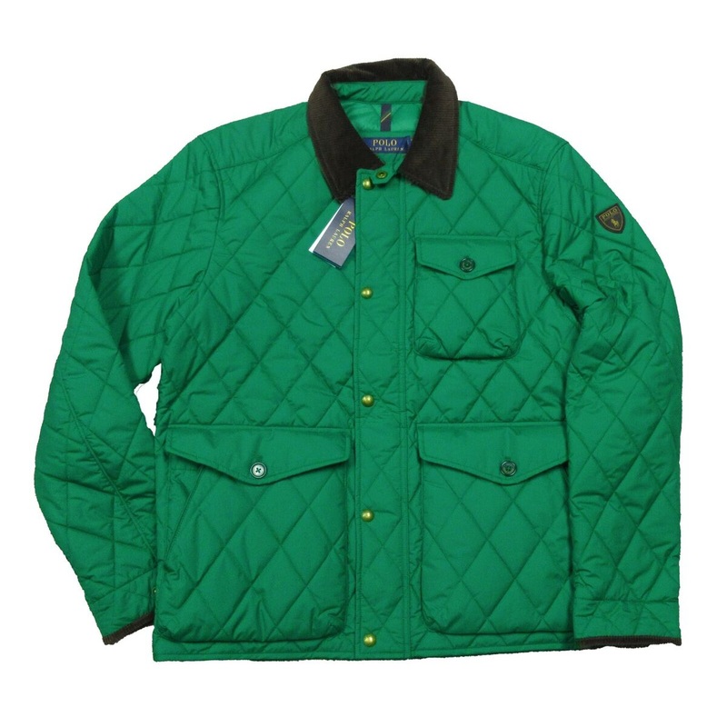 Polo Ralph Lauren Men's Water-Repellent Quilted Coat Athletic Green 2XL