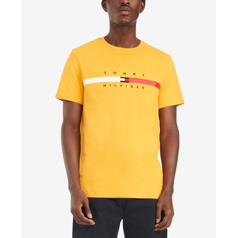 Tommy Hilfiger Men's Short Sleeve Crewneck T Shirt Courtside Yellow XL