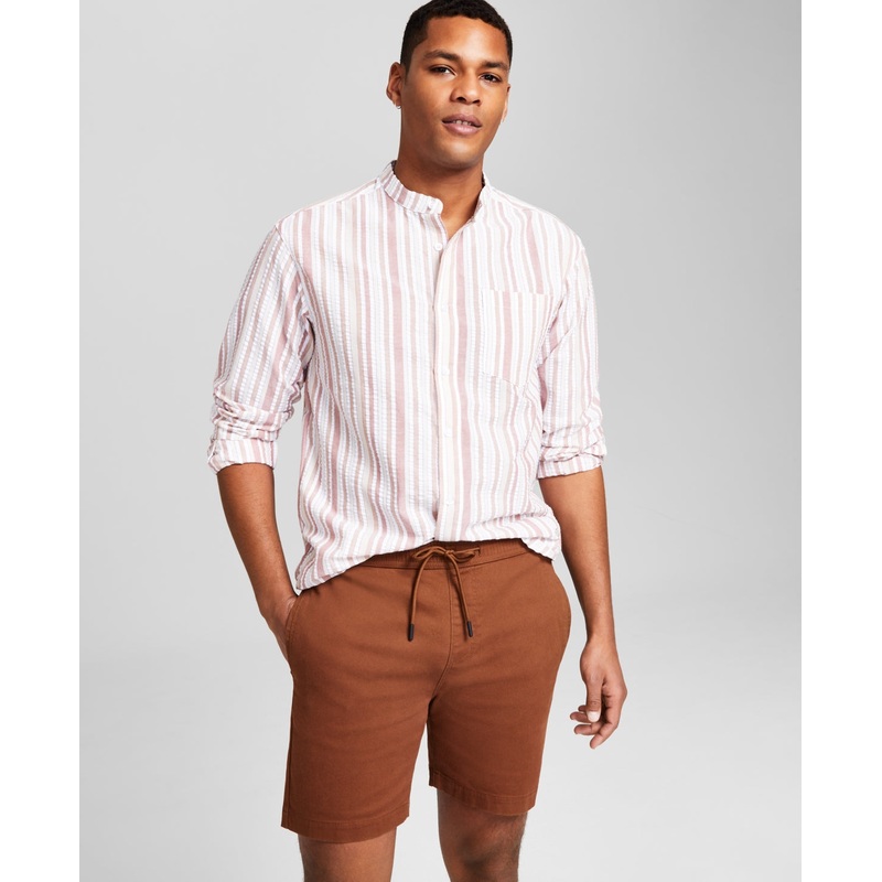 And Now This Men's Regular Fit Twil Brushed Shorts Brown 2XL