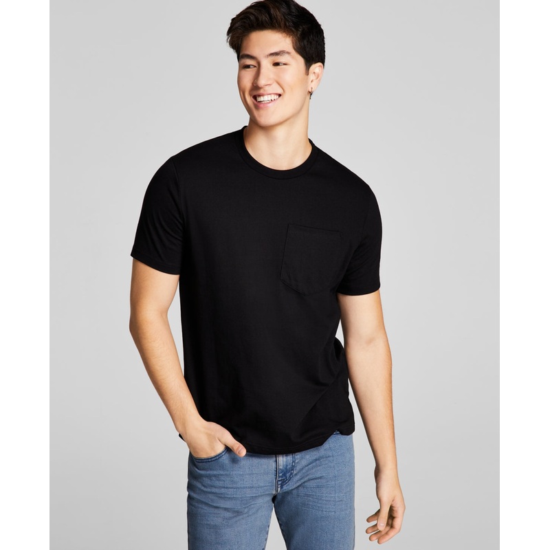 AND NOW THIS Men's Solid Pocket T Shirt Black XL