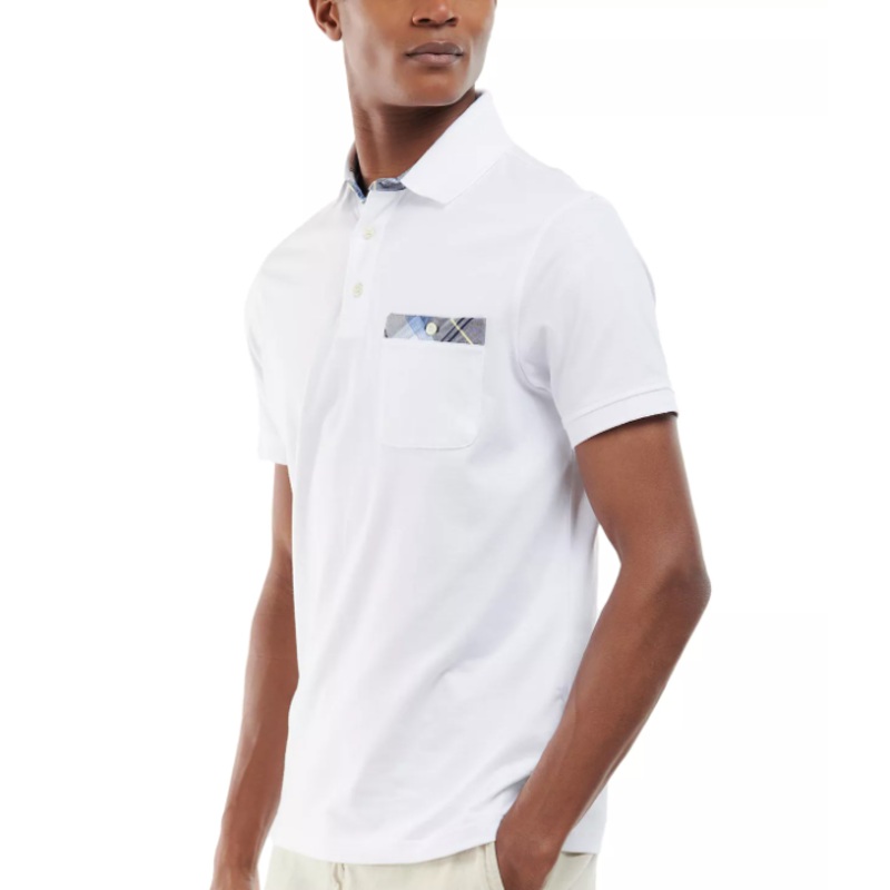 Barbour Mens Lirst Polo Shirt White Large