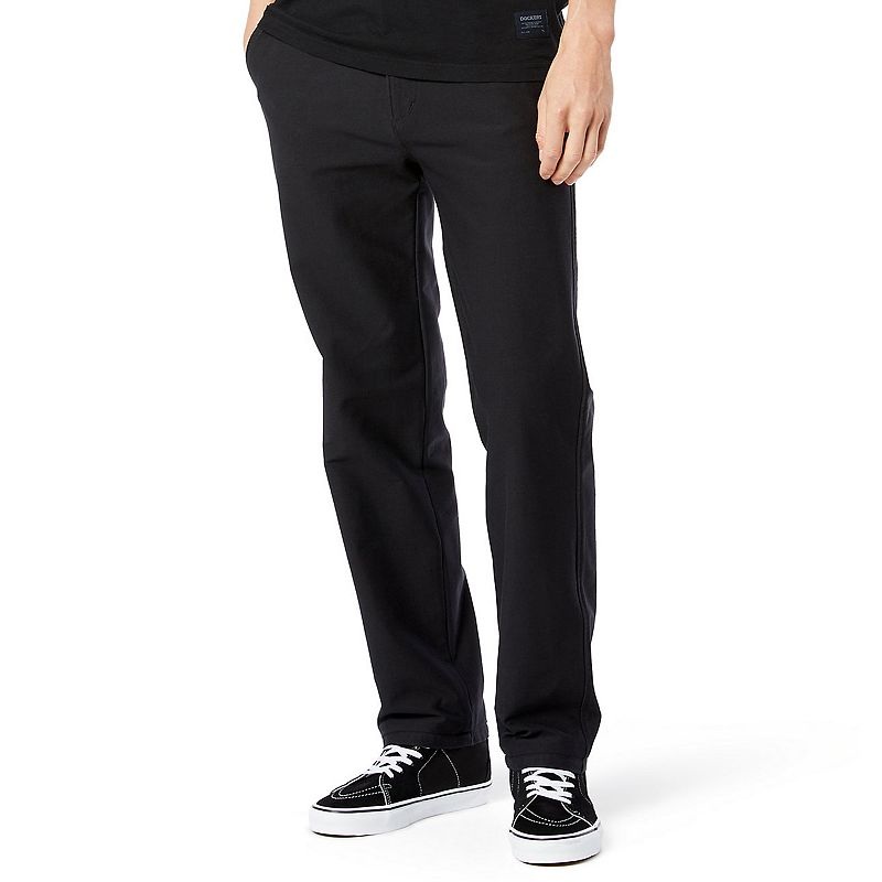 Dockers Mens Straight-Fit Comfort Knit Chino Pants Mineral Black 36 x 32