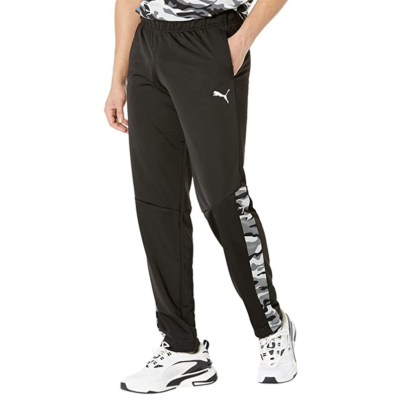 Puma Mens Track Pants Contrast Camo Side Stripe Black Small