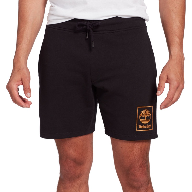 Timberland Mens Stack Logo Fleece Shorts Black XXL