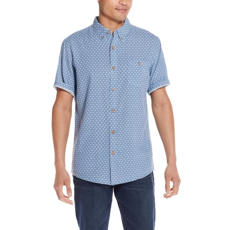 Weatherproof Vintage Men's Floral Short Sleeve Button Down Shirt Small