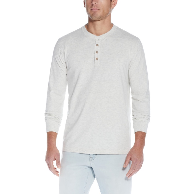 Weatherproof Vintage Men's Long Sleeve T Shirt Oatmeal Grey Small