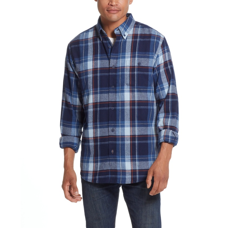 Weatherproof Vintage Mens Beacon Blue Button Down Shirt Large
