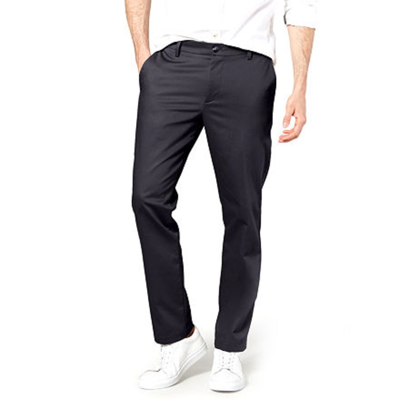 Dockers Men's Signature Fit Slim Taper Flat Front Khaki Pants Navy Blue 30 x 32