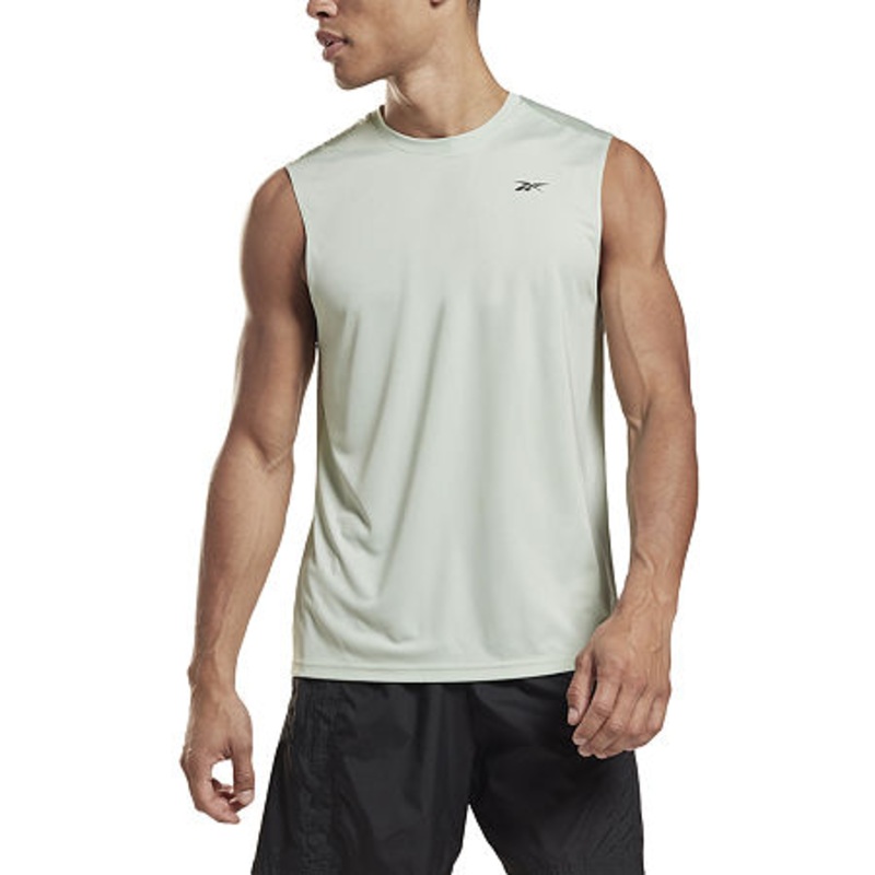 Reebok Mens Workout Ready Sleeveless Tank T Shirt Light Sage XL
