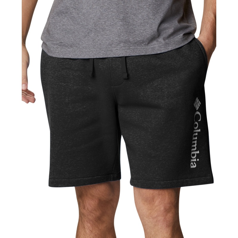 Columbia Mens Trek Relaxed Logo-Print Shorts Black Medium