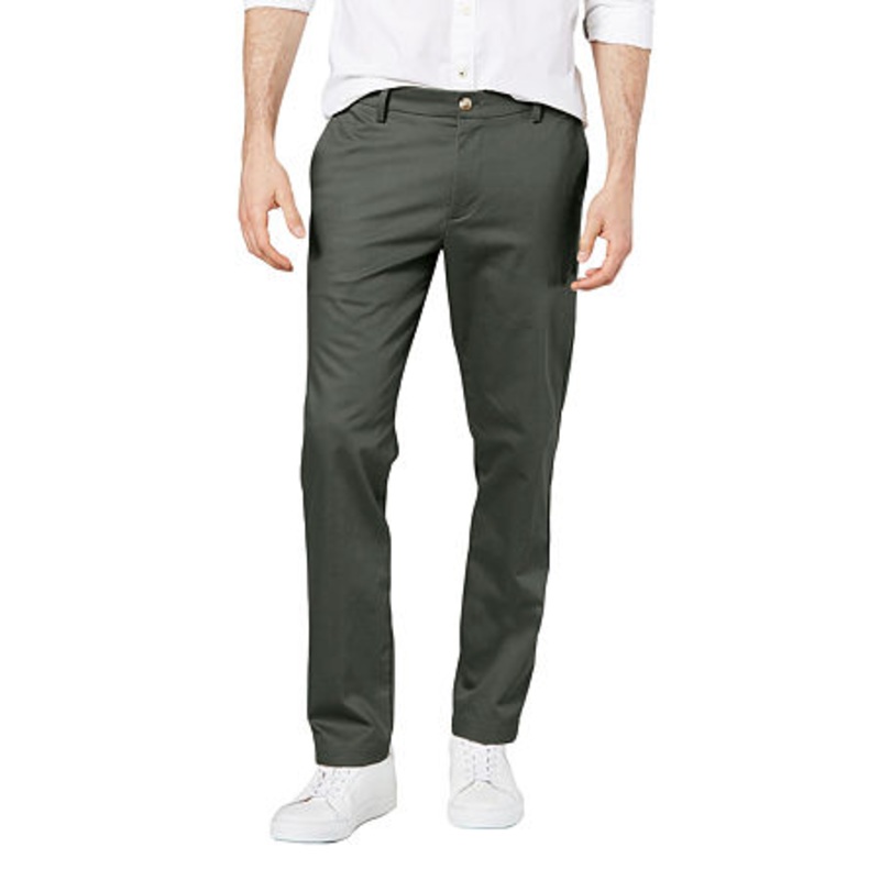 Dockers Men's Fit Slim Taper Flat Front Khaki Pants Grey Heather 29 x 30