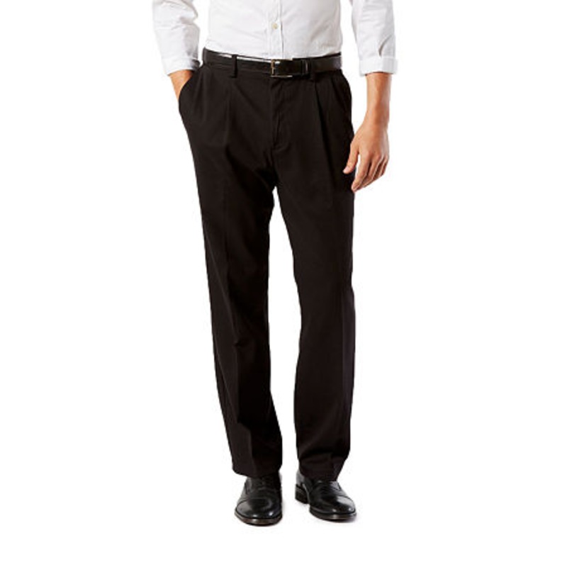 Dockers Mens Big Tall Easy Stretch Pants Black 44 x 32