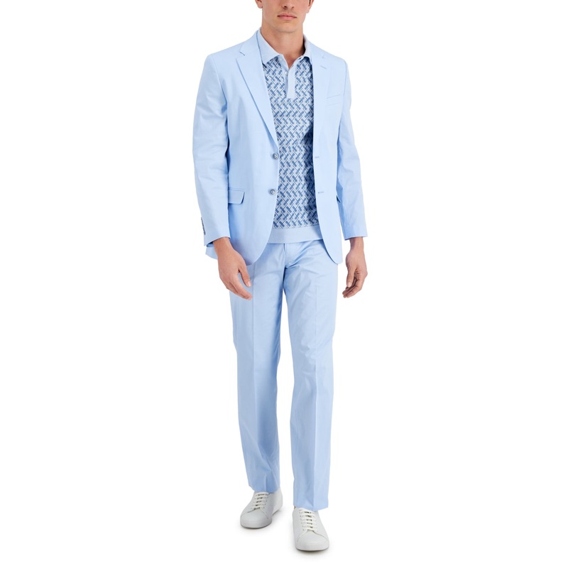 Nautica Men's Modern-Fit Light Blue Suit 44R / 38 x 32 Stretch