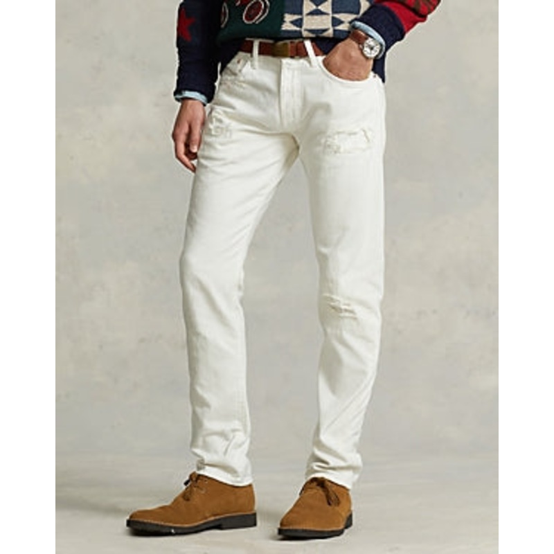 Polo Ralph Lauren Sullivan Slim Distressed Jeans White 34 x 32