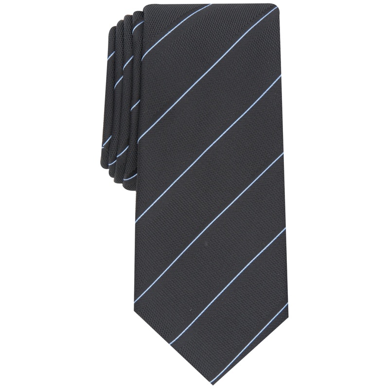 Alfani Mens Necktie Clarkson Striped Black Tie OS