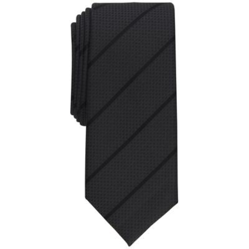 Alfani Mens Necktie Mallard Slim Stripe Tie Black OS