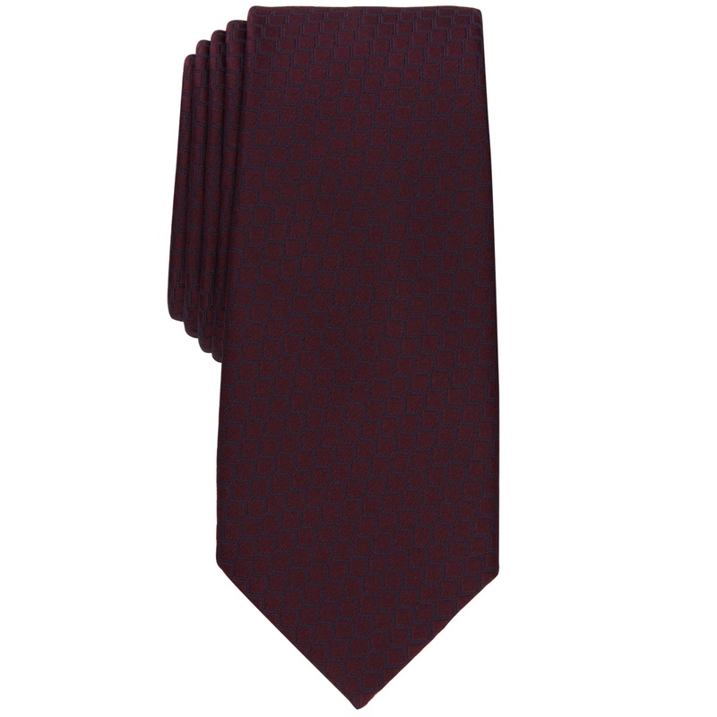 Alfani Mens Necktie Rolling Neat Burgundy Slim Tie OS