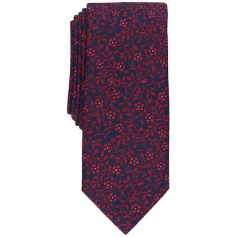 Bar III Men's Red Floral Tie One Size Necktie