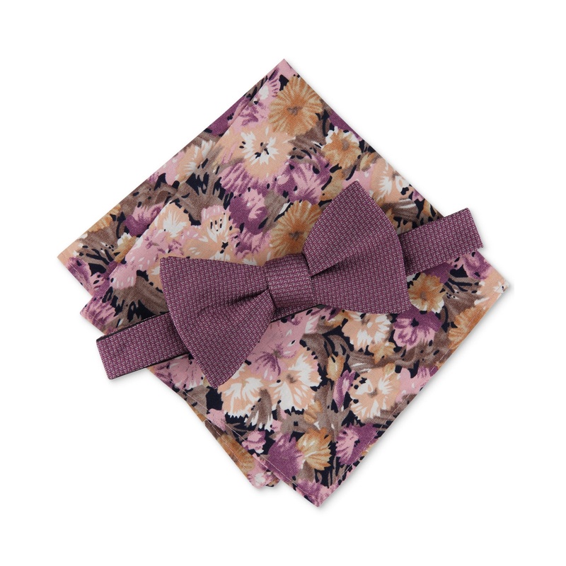 Bar III Mens 2-Pc. Lark Bow Tie Set Dusty Pink OS