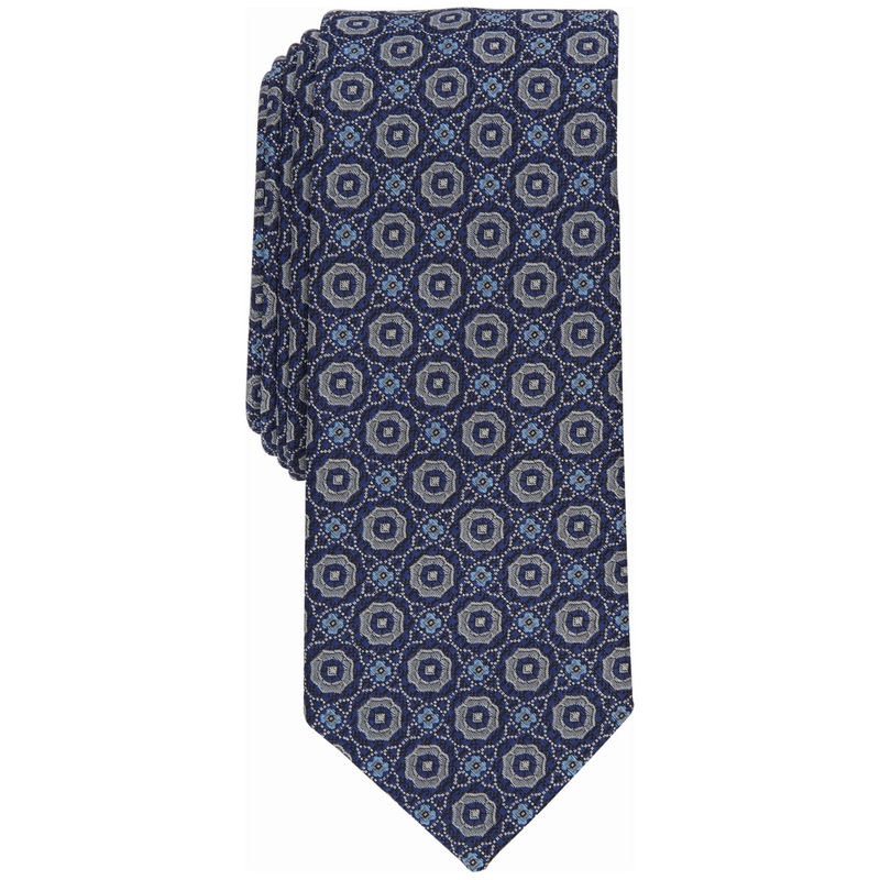 Bar III Mens Neat Skinny Tie Navy Blue OS