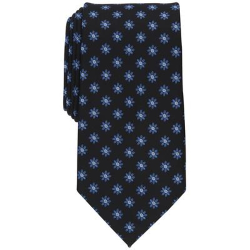 Club Room Men's Black Classic Floral Neat Tie