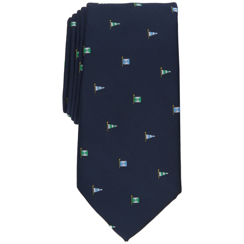 Club Room Men's Kaplan Flag Tie Navy Blue Necktie OS